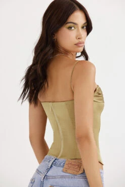 Olive Satin Lace Up Corset 15 Olive Satin Lace Up Corset -Pinkyy Kleider Geschaft letitia 6