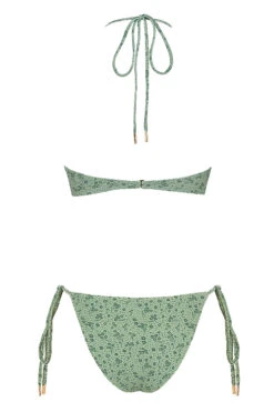 Green Floral Reverse Triangle Bikini -Pinkyy Kleider Geschaft lira green dark print 03