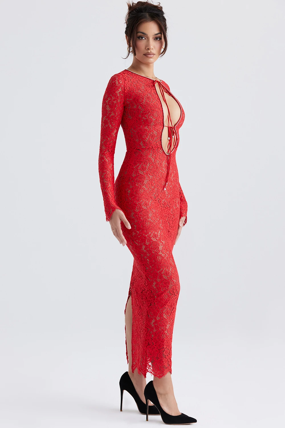 Red Lace Maxi Dress 6 Red Lace Maxi Dress – Bild 6