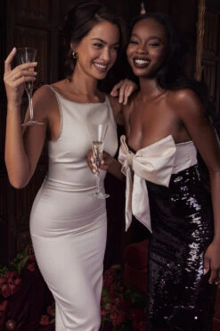 Black Sequin Strapless Bow Dress -Pinkyy Kleider Geschaft look 01 0350