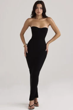 Black Strapless Corset Maxi Dress -Pinkyy Kleider Geschaft lucia 2 2