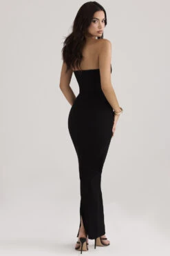 Black Strapless Corset Maxi Dress -Pinkyy Kleider Geschaft lucia 5 1