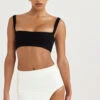 Black Pleated Bandeau Top