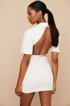 Beige Open Back Shirt Dress 20 Beige Open Back Shirt Dress -Pinkyy Kleider Geschaft luisa 9