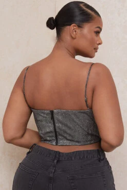 Silver Crop Top -Pinkyy Kleider Geschaft lulia 12a