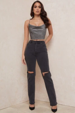 Silver Crop Top -Pinkyy Kleider Geschaft lulia 2