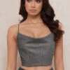 Silver Crop Top