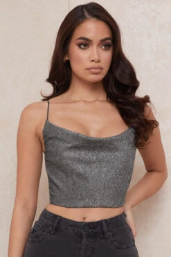 Silver Crop Top -Pinkyy Kleider Geschaft lulia 4a