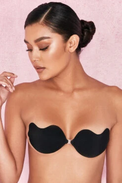 Front Fastening Moulded Microfibre 'V' Bra - Black 14 Front Fastening Moulded Microfibre 'V' Bra - Black -Pinkyy Kleider Geschaft m99b1839