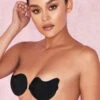 Front Fastening Moulded Microfibre 'V' Bra - Black