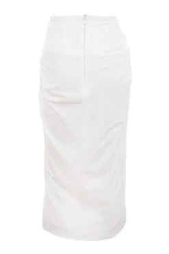 White Linen Mix Draped Skirt -Pinkyy Kleider Geschaft madeline white 02