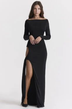 Black Cutout Maxi Dress -Pinkyy Kleider Geschaft marella 2