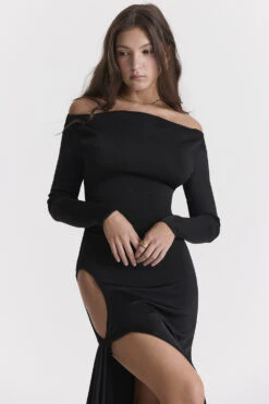 Black Cutout Maxi Dress -Pinkyy Kleider Geschaft marella 6