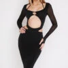 Black Cutout Midi Dress