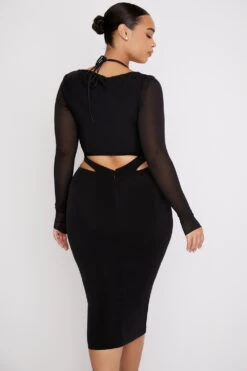 Black Cutout Midi Dress -Pinkyy Kleider Geschaft marina 6