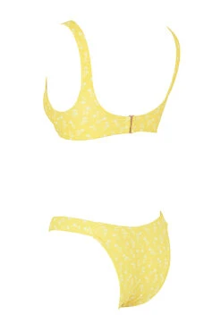 Yellow White Floral Print Bikini -Pinkyy Kleider Geschaft mariposa yellow floral print 02