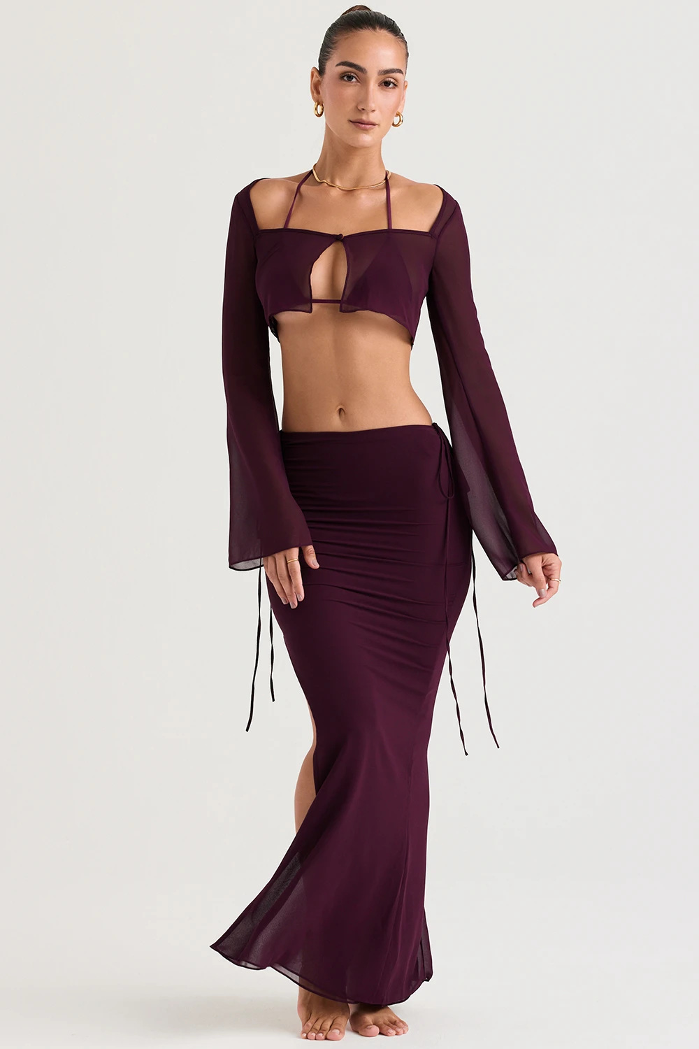 Prune Cutout Maxi Skirt 4 Prune Cutout Maxi Skirt – Bild 4