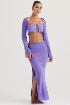Violet Cutout Maxi Skirt -Pinkyy Kleider Geschaft marseilleamalfi vt 3