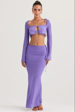 Violet Cutout Maxi Skirt -Pinkyy Kleider Geschaft marseilleamalfi vt 5