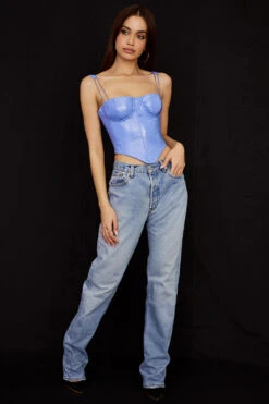 Cornflower Blue Vegan Leather Corset 14 Cornflower Blue Vegan Leather Corset -Pinkyy Kleider Geschaft melissa 2