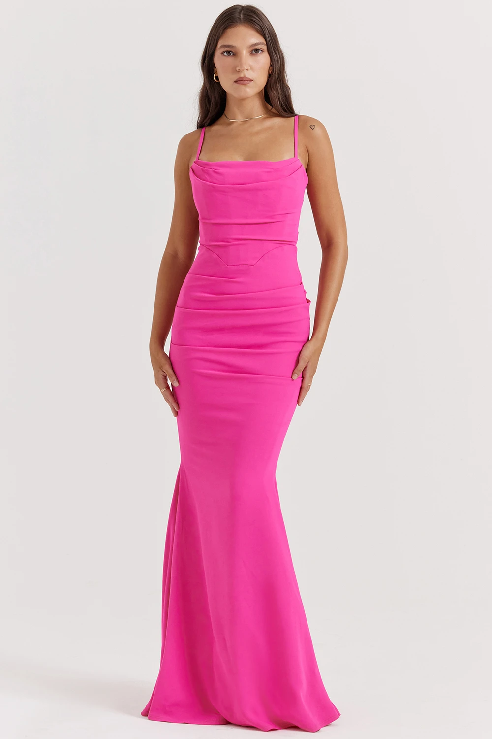 Hot Pink Corset Maxi Dress 3 Hot Pink Corset Maxi Dress – Bild 3