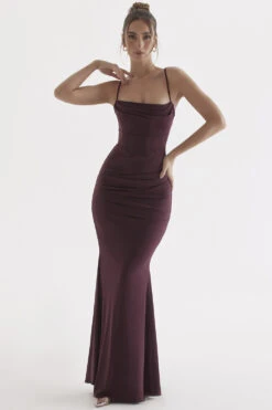 Dark Cherry Corset Maxi Dress