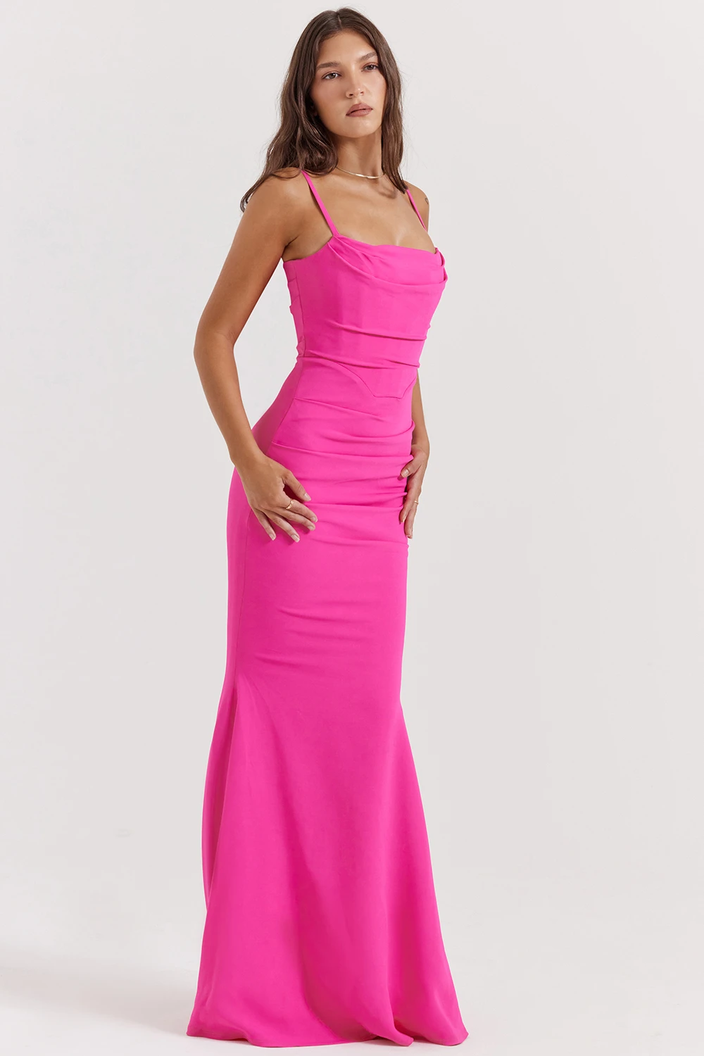 Hot Pink Corset Maxi Dress 6 Hot Pink Corset Maxi Dress – Bild 6