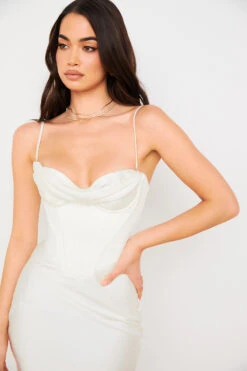 Ivory Corset Slip Dress -Pinkyy Kleider Geschaft myrna 8 1