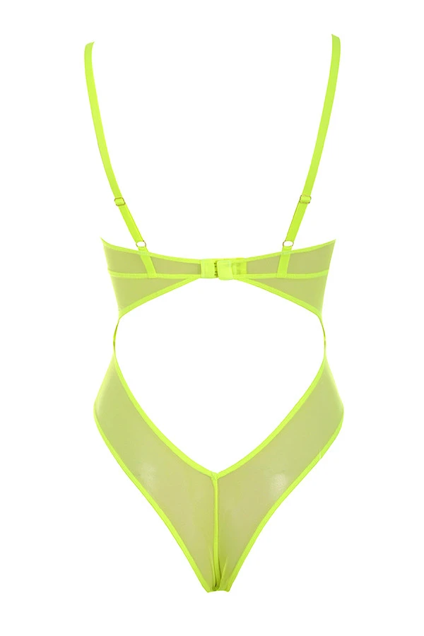 Neon Yellow Lace Bodysuit 14 Neon Yellow Lace Bodysuit – Bild 14