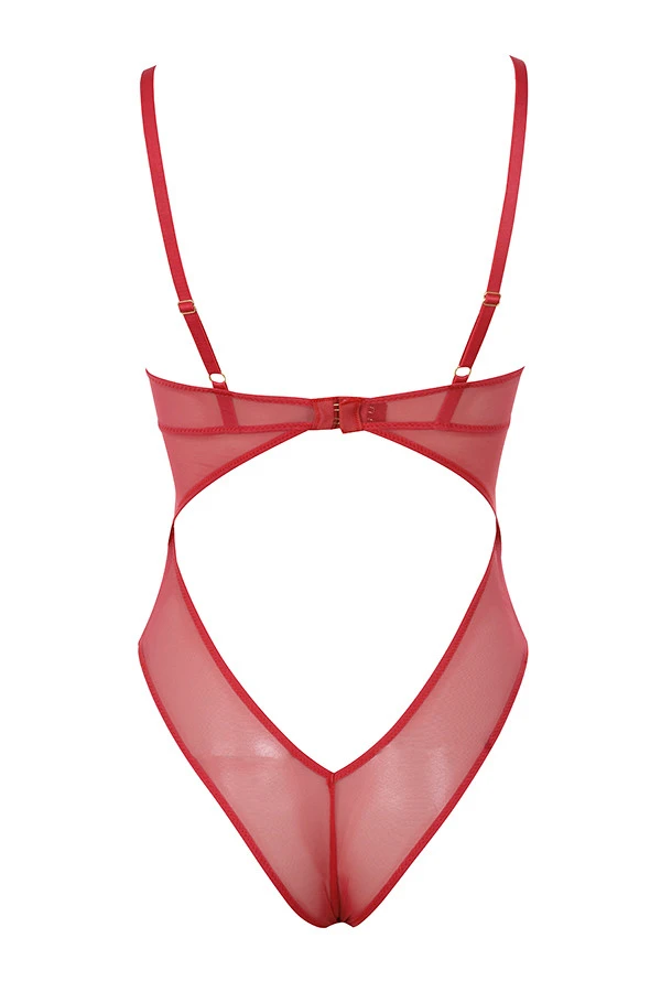 Red Lace Bodysuit 10 Red Lace Bodysuit – Bild 10