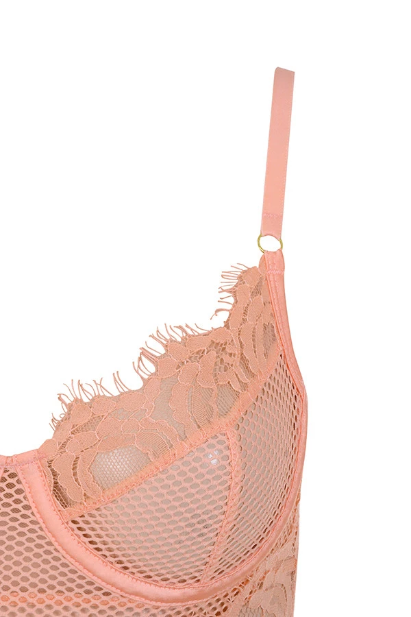 Peach Lace Bodysuit 13 Peach Lace Bodysuit – Bild 13