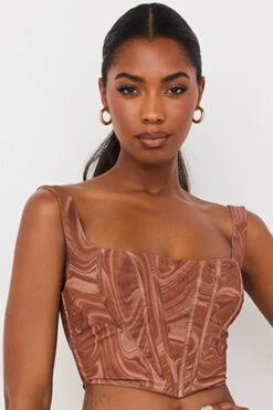 Swirl Print Mesh Corset -Pinkyy Kleider Geschaft ninetta 3h