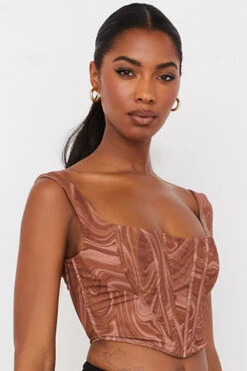 Swirl Print Mesh Corset -Pinkyy Kleider Geschaft ninetta 4s