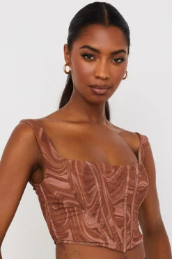 Swirl Print Mesh Corset -Pinkyy Kleider Geschaft ninetta 9s