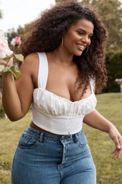 White Blouson Corset Top 24 White Blouson Corset Top -Pinkyy Kleider Geschaft noemi white 13