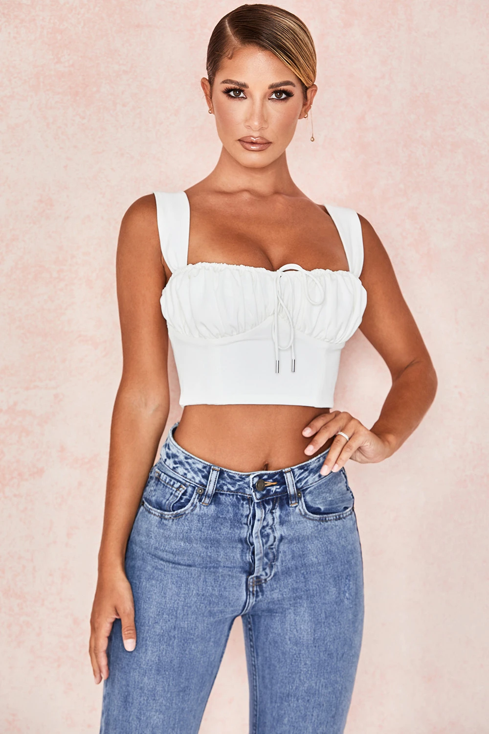 White Blouson Corset Top 4 White Blouson Corset Top – Bild 4
