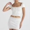 Ivory Dainty Knit Mini Skirt