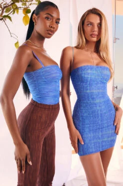 Sky Blue Print Ruched Mesh Bodysuit 24 Sky Blue Print Ruched Mesh Bodysuit -Pinkyy Kleider Geschaft pearl b13