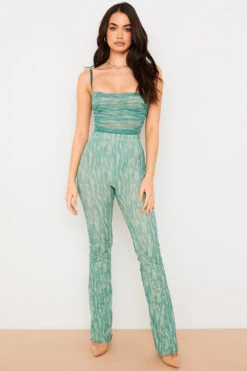 Ivy Print Ruched Mesh Bodysuit -Pinkyy Kleider Geschaft pearlerin 1