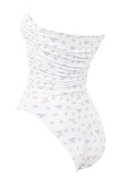 White Floral One Piece Swimsuit -Pinkyy Kleider Geschaft phoebe white print 03