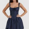 French Navy Corset Mini Dress