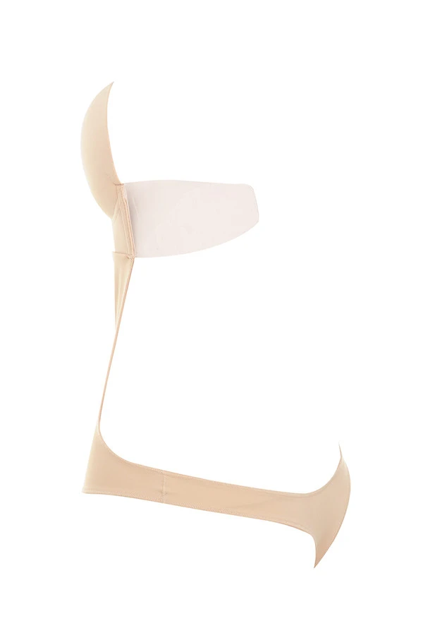 Beige Plunge Self Adhesive Backless Bodysuit 7 Beige Plunge Self Adhesive Backless Bodysuit – Bild 7