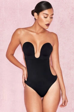Plunge Self Adhesive Backless Bodysuit - Black 16 Plunge Self Adhesive Backless Bodysuit - Black -Pinkyy Kleider Geschaft plungeblack 2