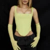 Lime Satin Longline Corset