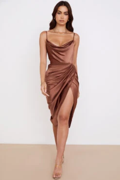 Toffee Satin Balcony Corset Dress -Pinkyy Kleider Geschaft reva 2