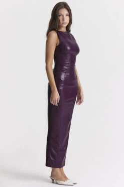 Merlot Vegan Leather Maxi Dress 19 Merlot Vegan Leather Maxi Dress -Pinkyy Kleider Geschaft sahara 7z