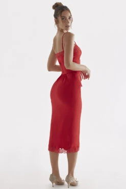 Red Rose Satin Slip Dress -Pinkyy Kleider Geschaft salma 11