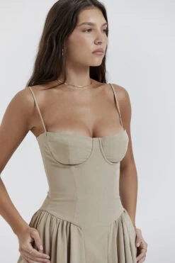 Taupe Corset Sun Dress 26 Taupe Corset Sun Dress -Pinkyy Kleider Geschaft samaria 7g