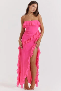 Fuchsia Ruffle Maxi Dress 20 Fuchsia Ruffle Maxi Dress -Pinkyy Kleider Geschaft sarina 3p