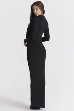 Black Draped Maxi Dress -Pinkyy Kleider Geschaft saskia 8